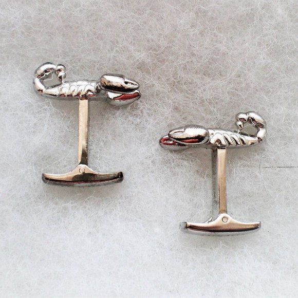 NEW In Box Designer Ravi Ratan Sterling Silver 925 Scorpio Cufflinks 13.7 grams - Picture 2 of 7